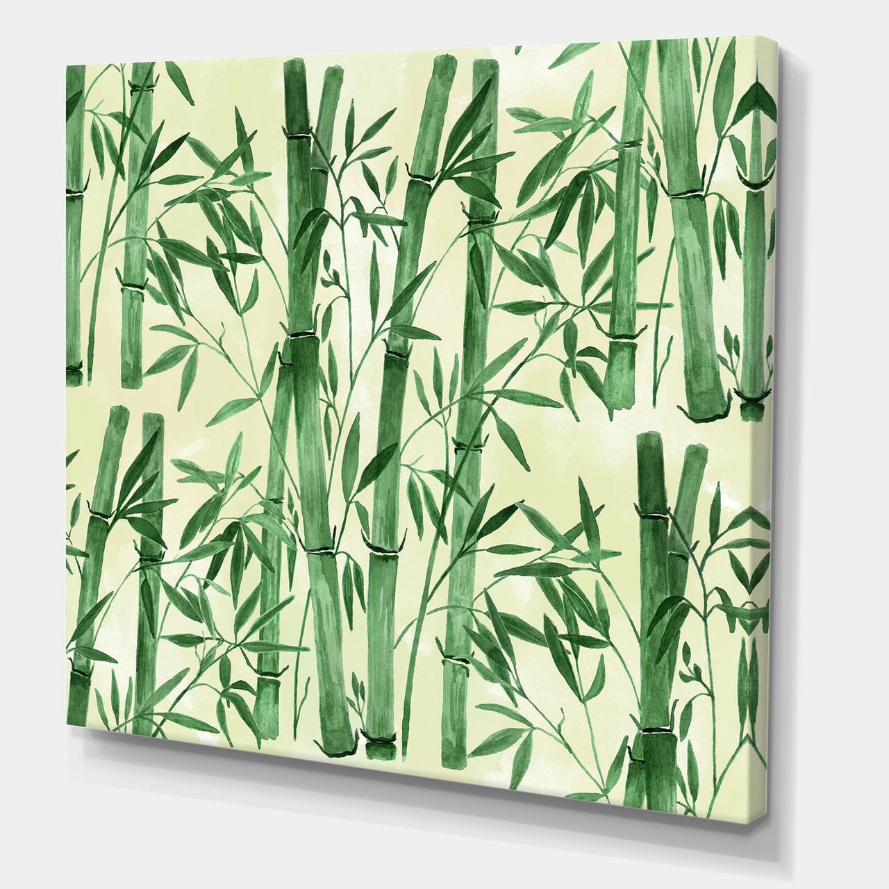 Designart - Bamboo Branches In The Forest I - Tropical Canvas Wall Art Print